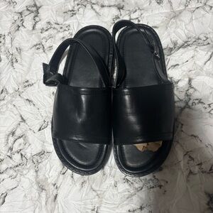 Black Leather Sandals